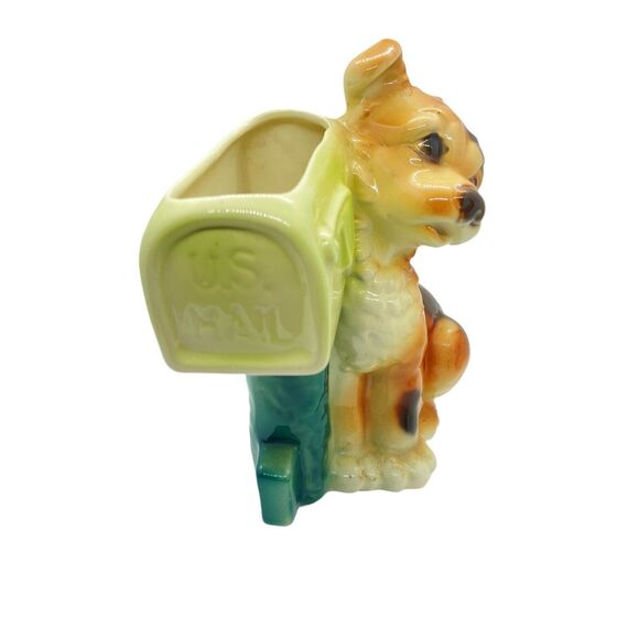 Planter Dog And US Mailbox Vintage Royal Copley Ceramic Decorative Cute Little - Picture 3 of 13